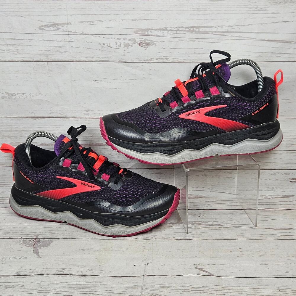 Women's BROOKS Caldera 5 Trail Running Shoes Black Purple Pink US 8.5 DNA